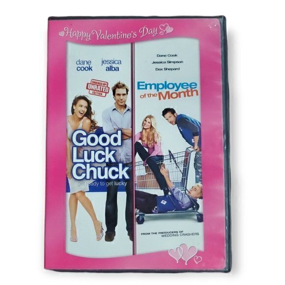 Valentine's Day 2 Pack DVD [Good‎ Luck Chuck, Employee of the Month] Good - Picture 1 of 3
